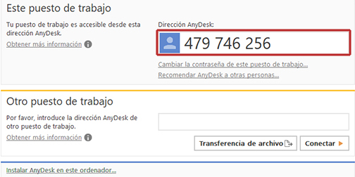 Ejemplo de código AnyDesk
